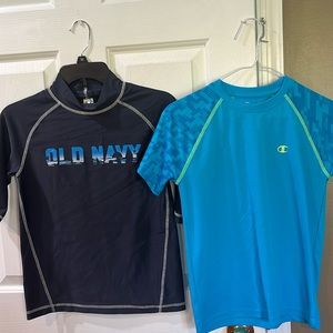 2 Swim shirts.  Champion & Old Navy
